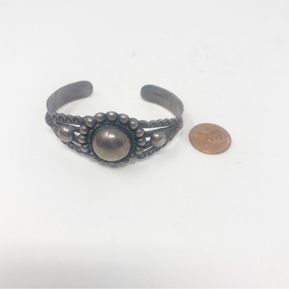 658 Vintage Fred Harvey Era Silver Ingot Cuff Bracelet - Picture 4 of 12